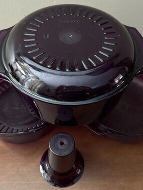 Tupperware 3 QT Stack Cooker Microwave Steamer Purple Tupperwave 5 Piece Set